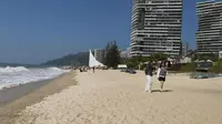 汕尾金町湾沙滩，听海浪晒太阳