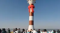 通州湾灯塔是在南通市通州区通州湾滨海大道，南通网红航标，#南海的姑娘