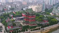 航拍南昌市滕王阁