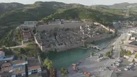 夕阳下的湘峪古堡