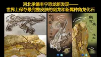 河北承德丰宁恐龙新发现——世界上保存最完整皮肤的剑龙和新属种角龙化石