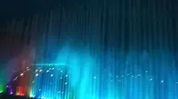 四川省雅安市雨城区女娲广场-熊猫绿岛，音乐喷泉表演