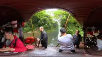 青城山月城湖渡湖第三人称视角