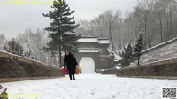 美丽的雪景、攀登雪中的山西五台山（南山寺）