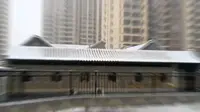 晋察冀军区机关、晋察冀野战军司令部旧址博物馆的雪景一观。