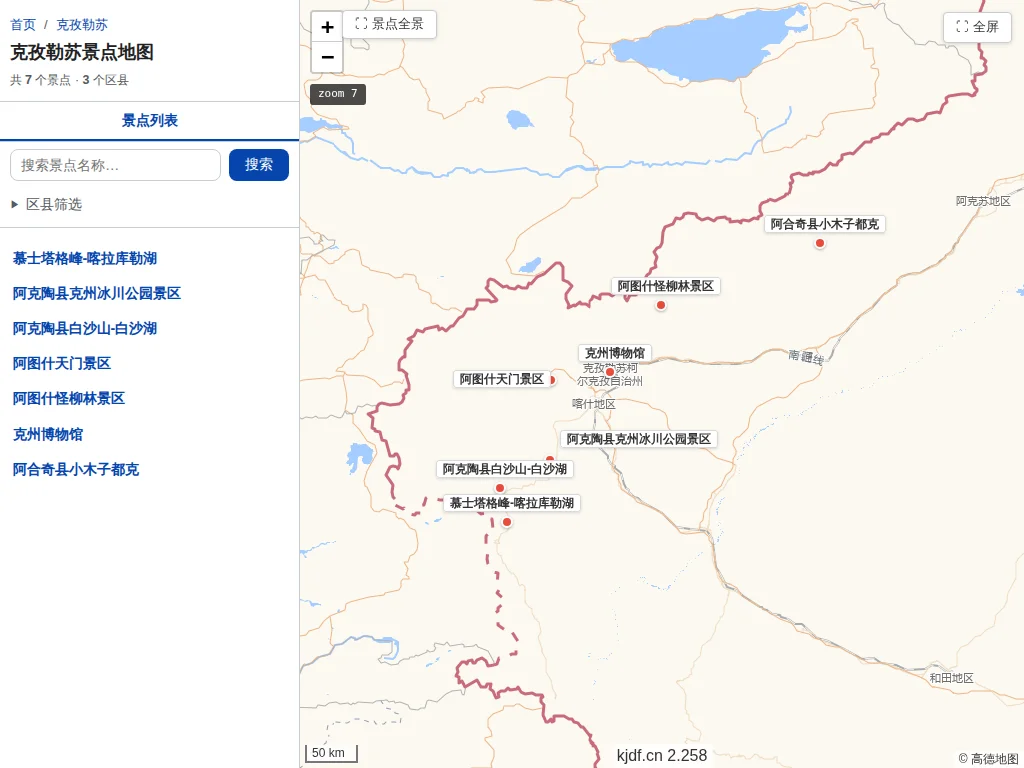 克孜勒苏景点地图
