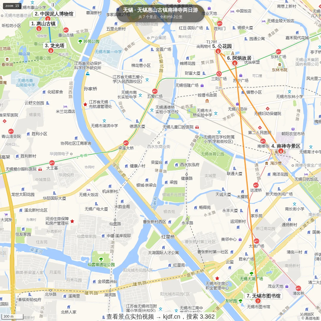 无锡惠山古镇南禅寺两日游旅游线路地图