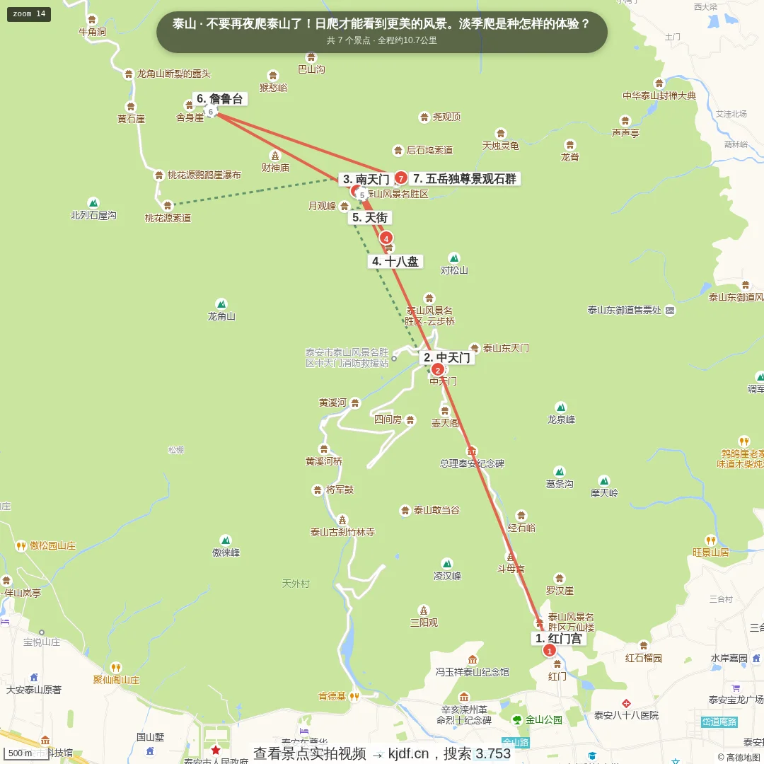 不要再夜爬泰山了！日爬才能看到更美的风景。淡季爬是种怎样的体验？旅游线路地图