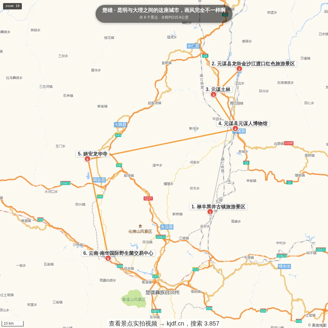 昆明与大理之间的这座城市，画风完全不一样啊旅游线路地图